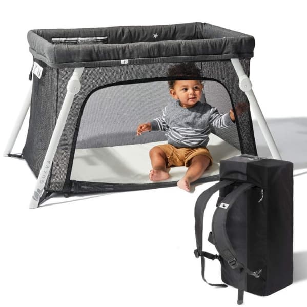 Guava Family Lotus Travel Crib + Sheet